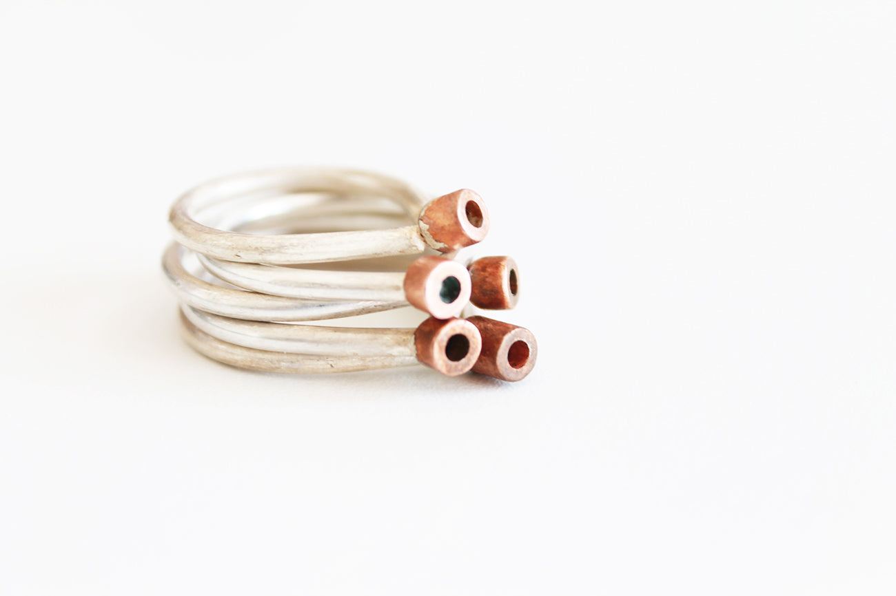 Minimal mixed metal ring // mono or stackable rings