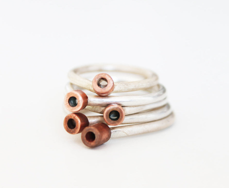 Minimal mixed metal ring // mono or stackable rings