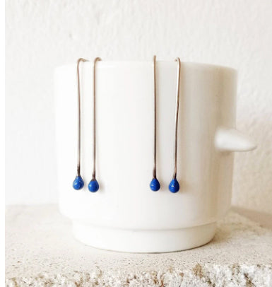 Sweet minimal silver earrings! Choose your colour ❤