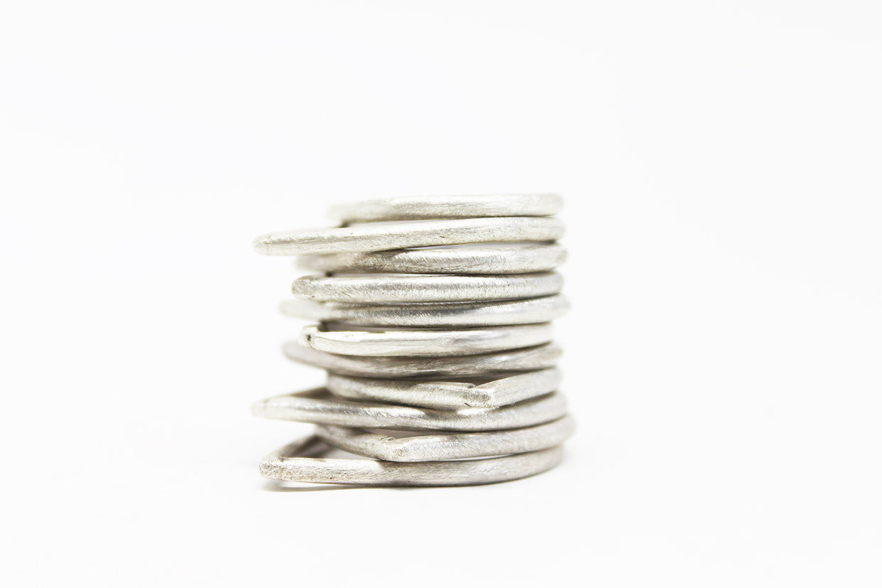 Minimal silver dainty ring // mono or stackable rings