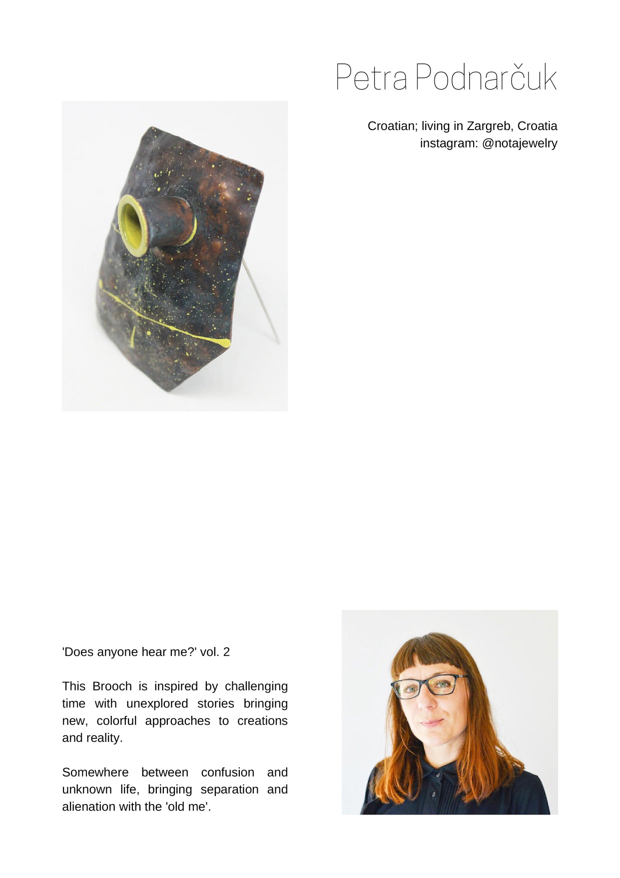Sculptural Artsy Unisex Brooch