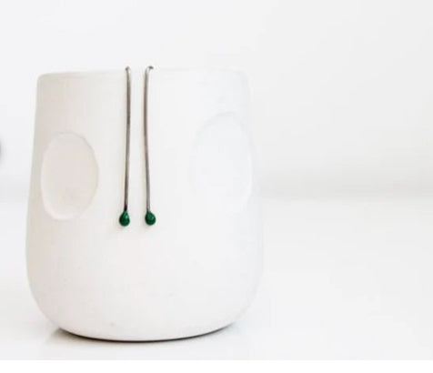 Sweet minimal silver earrings! Choose your colour ❤