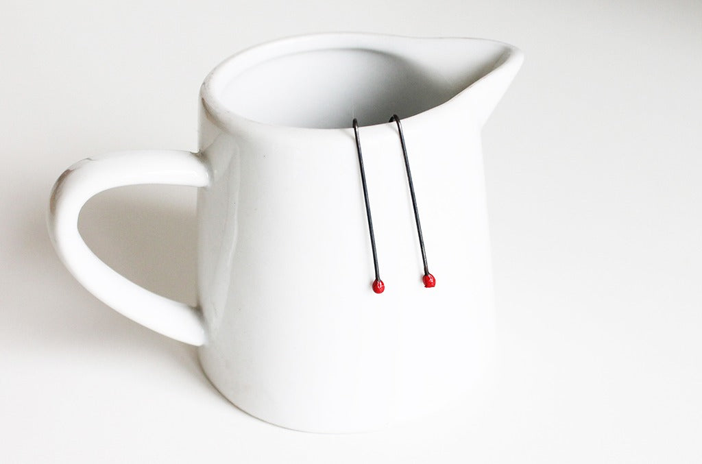 black silver minimal earrings! Choose your colour ❤