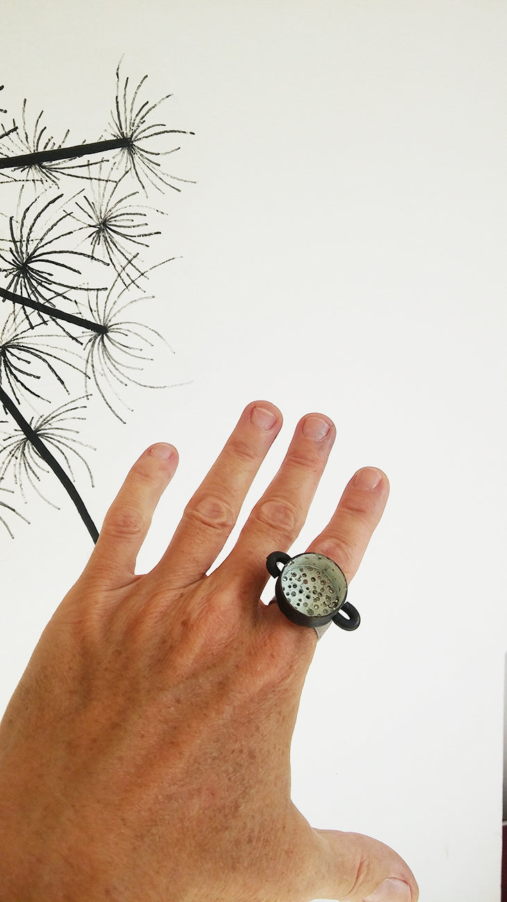 Bold Statement Sculptural Unisex Vessel Ring