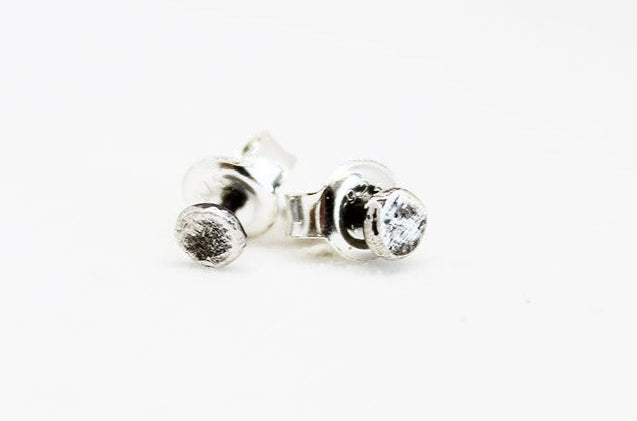 Tiny Unisex Earrings / Black or Silver