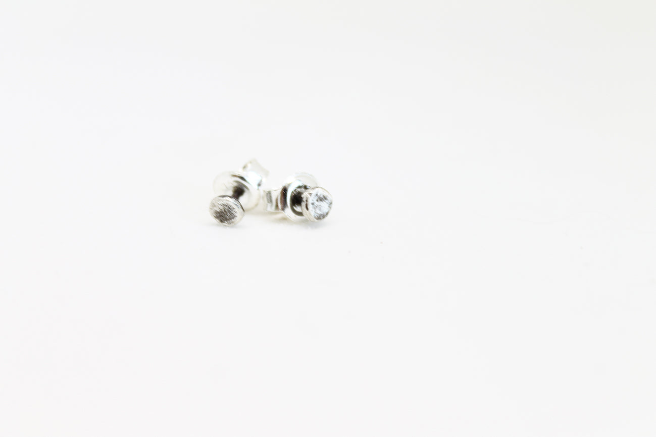 Tiny Unisex Earrings / Black or Silver