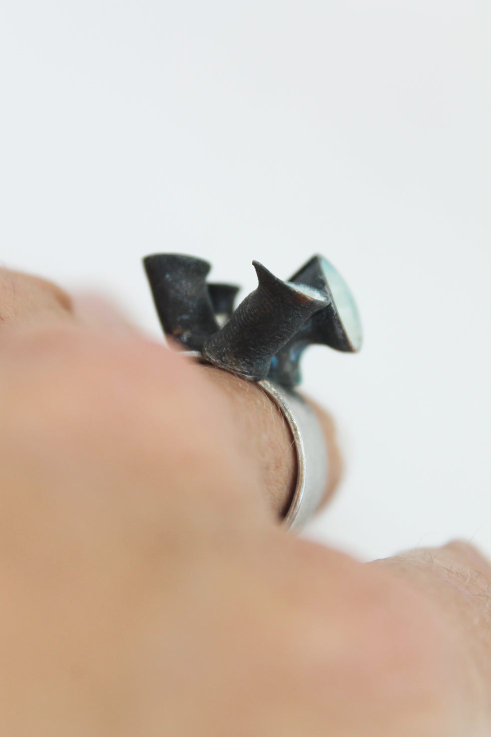 Sculptural Mixed Metal Unique Ring