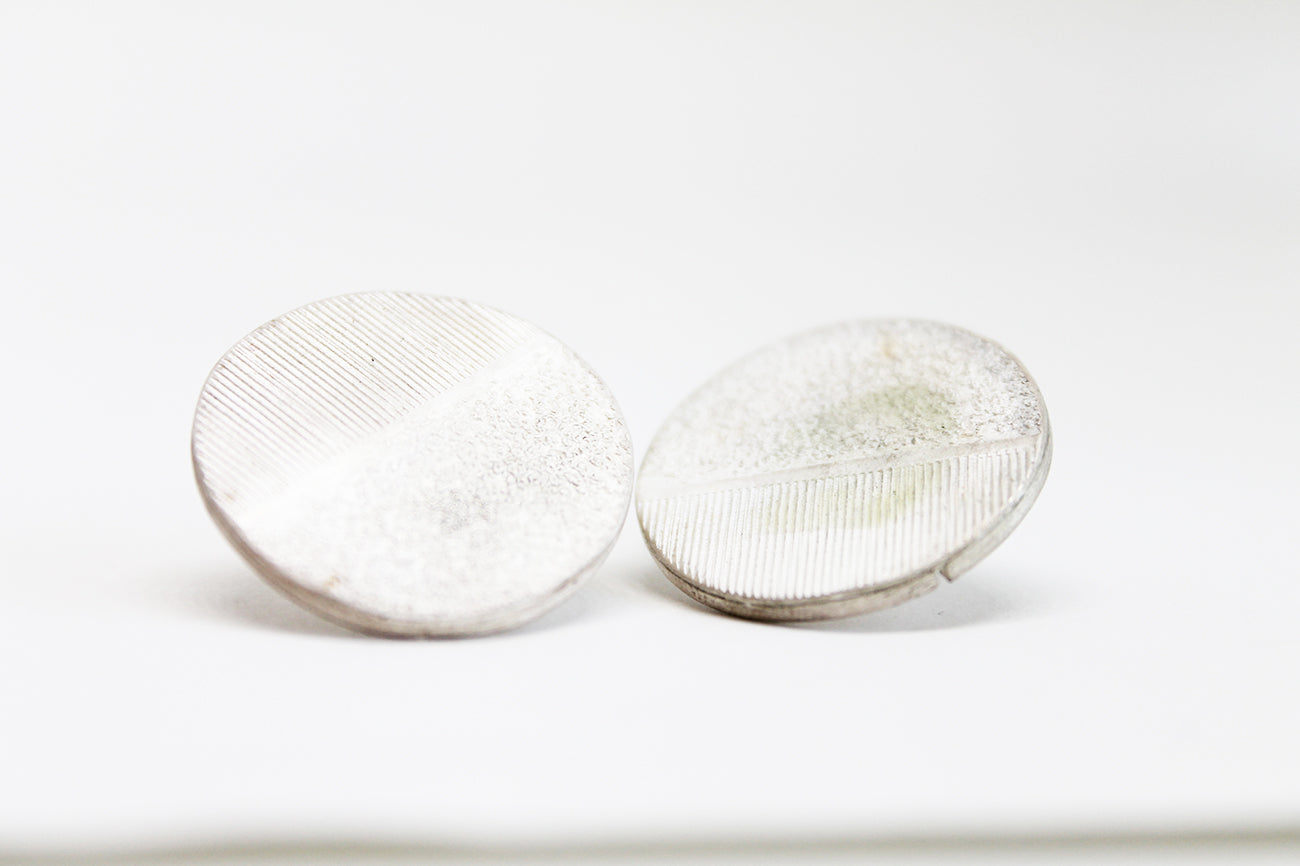 Round Silver textured Earrings vol. 2