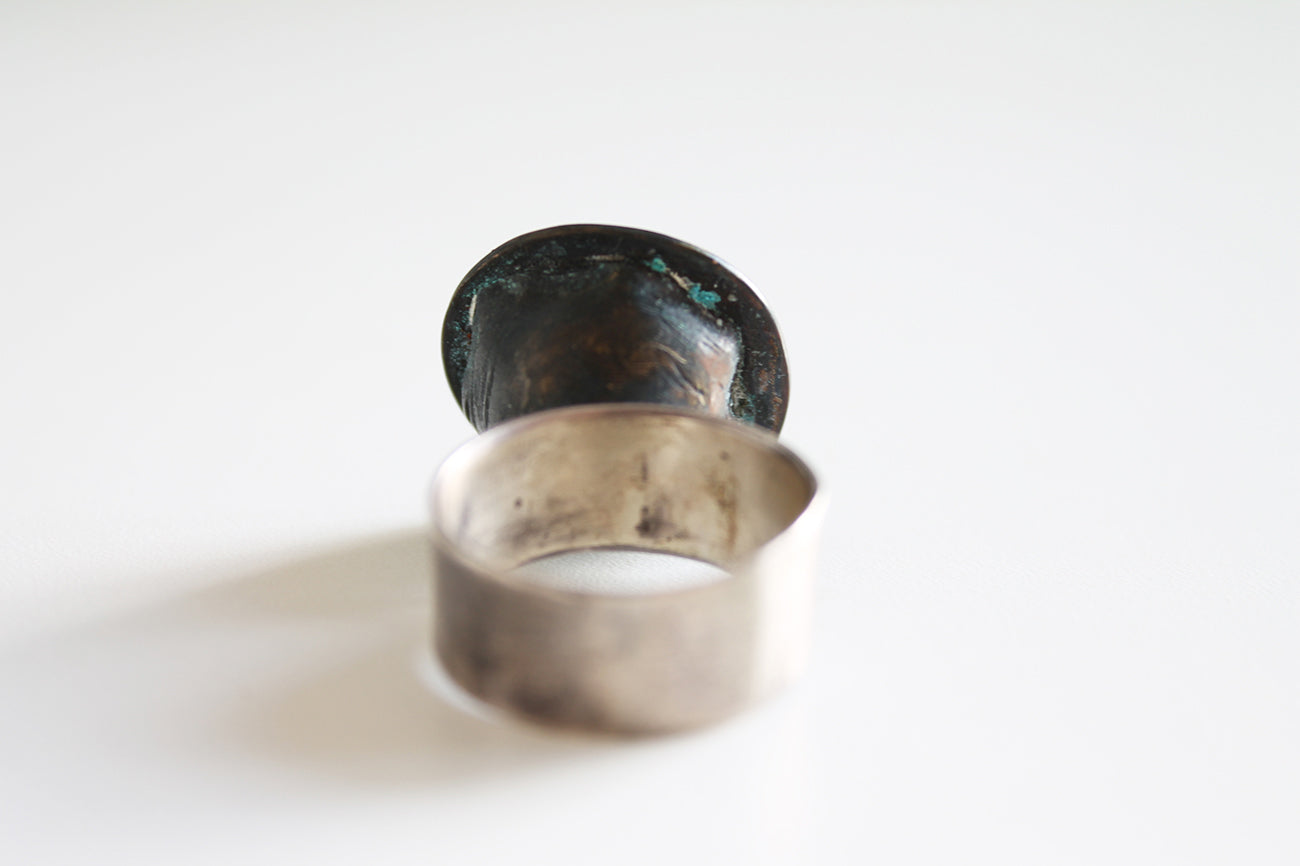 Bold Statement Contemporary Green Copper ring