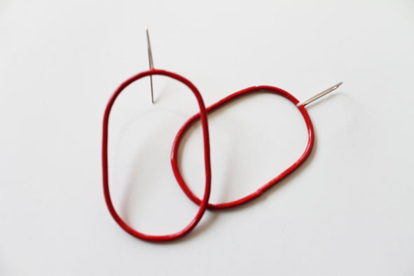 Big dangle mixed metal earrings / choose your colour!