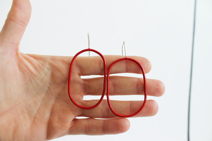 Big dangle mixed metal earrings / choose your colour!