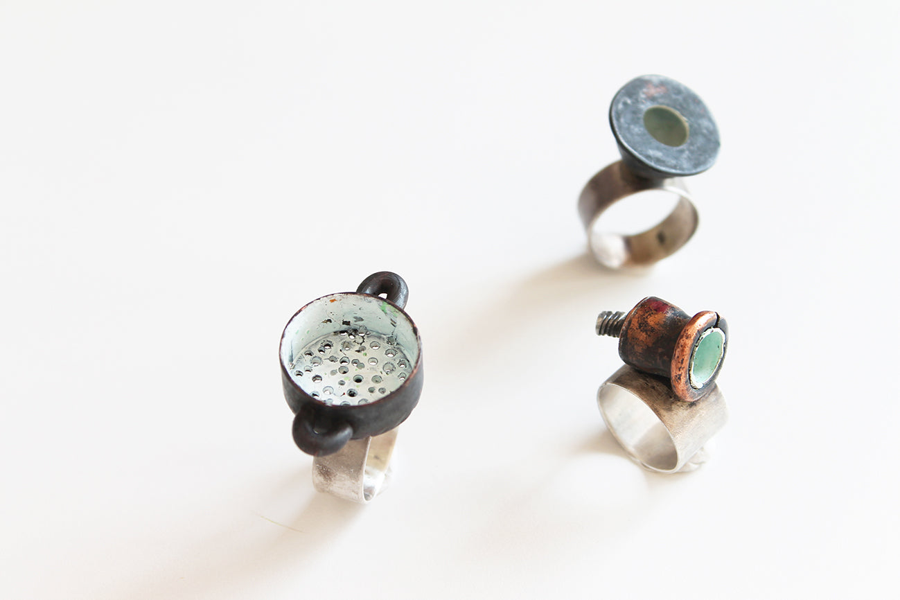 Bold Statement Sculptural Unisex Vessel Ring