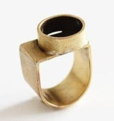 Big bold unisex brass ring / burma