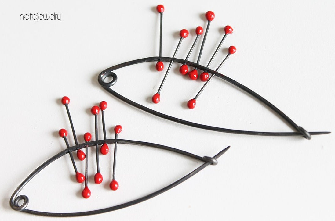 Black Silver Red Pin