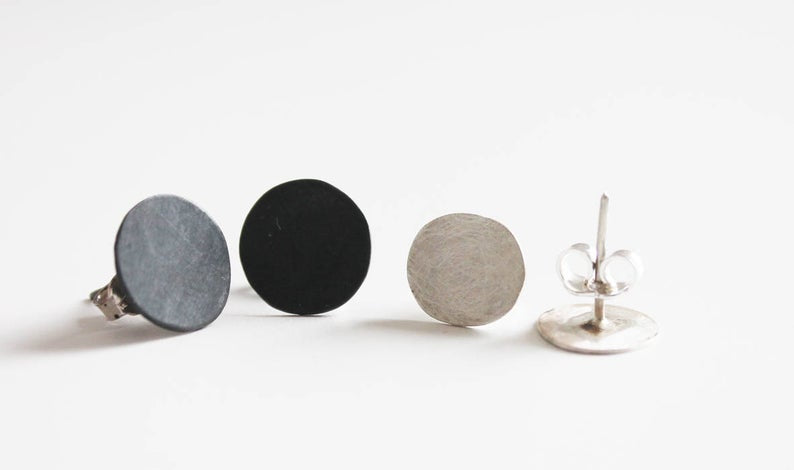 Everyday Silver ❍ earrings // black, matte or sprayed silver