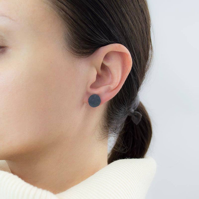 Everyday Silver ❍ earrings // black, matte or sprayed silver