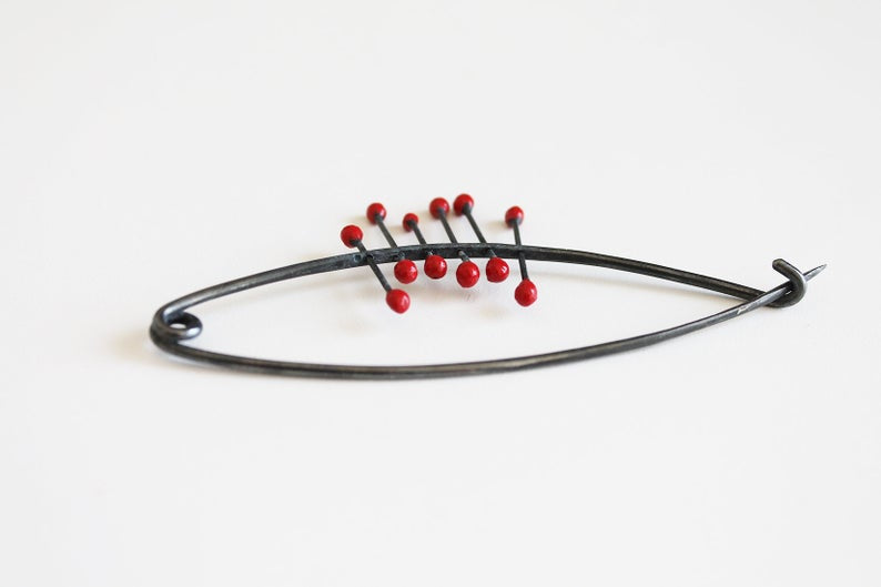 Black Silver Red Pin