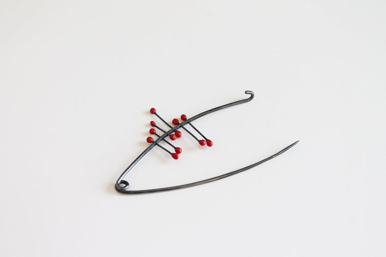 Black Silver Red Pin