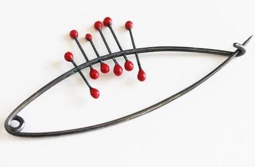 Black Silver Red Pin