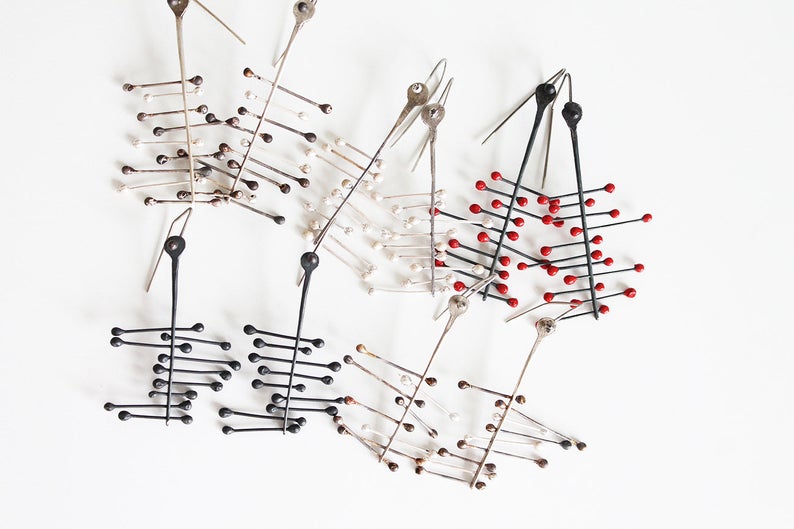 Big Silver dangle Earrings / silver variations