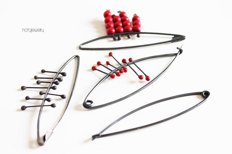 Black Silver Red Pin