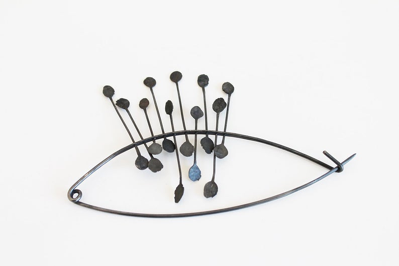 Big Bold Black Silver Pin