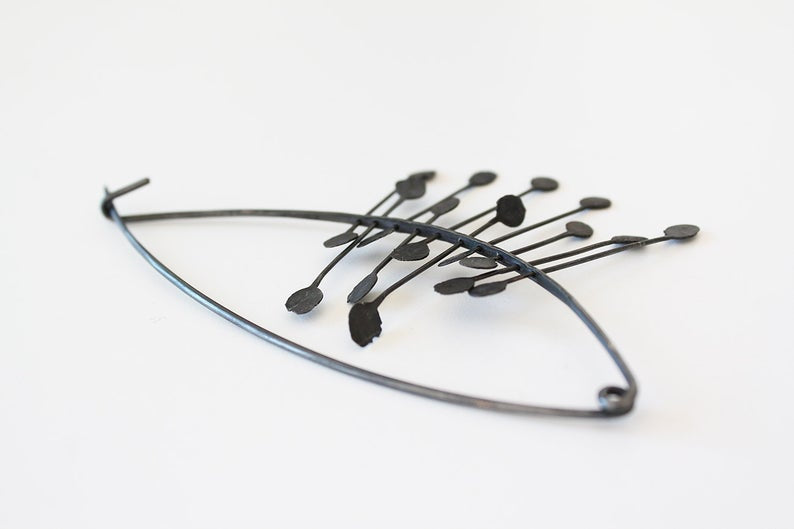 Big Bold Black Silver Pin