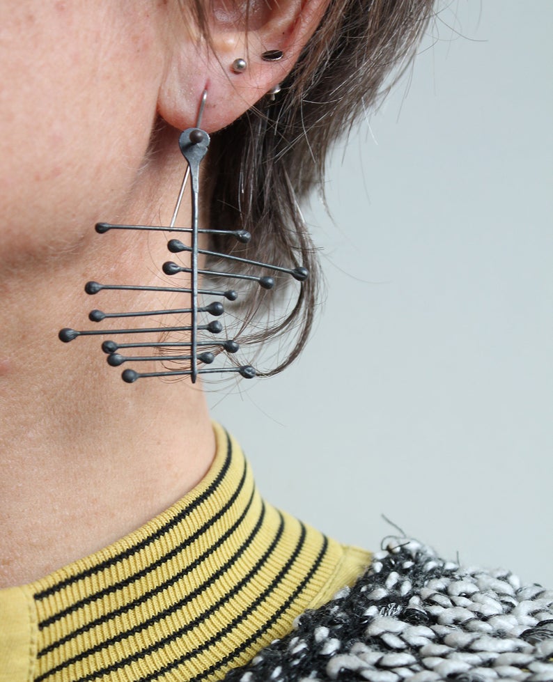 Big Silver dangle Earrings / silver variations