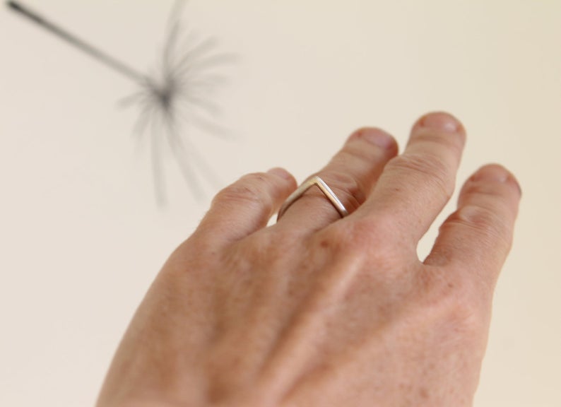 Minimal silver dainty ring // mono or stackable rings