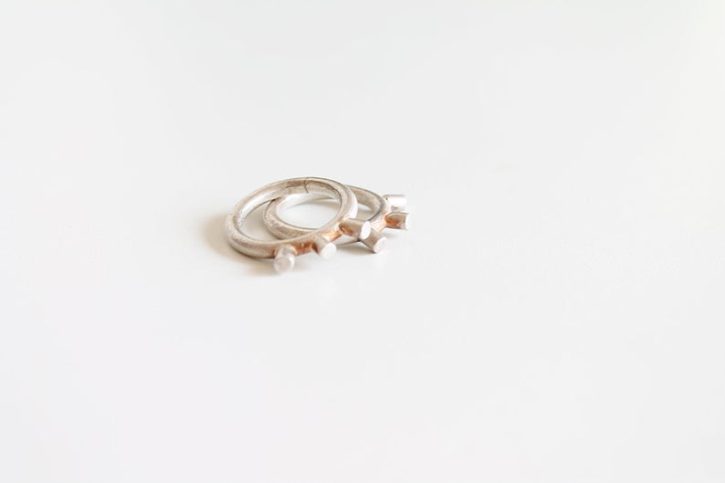 Silver spike ring // mono or stackable rings