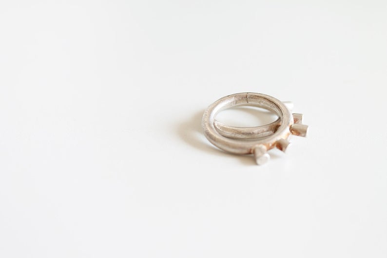 Silver spike ring // mono or stackable rings