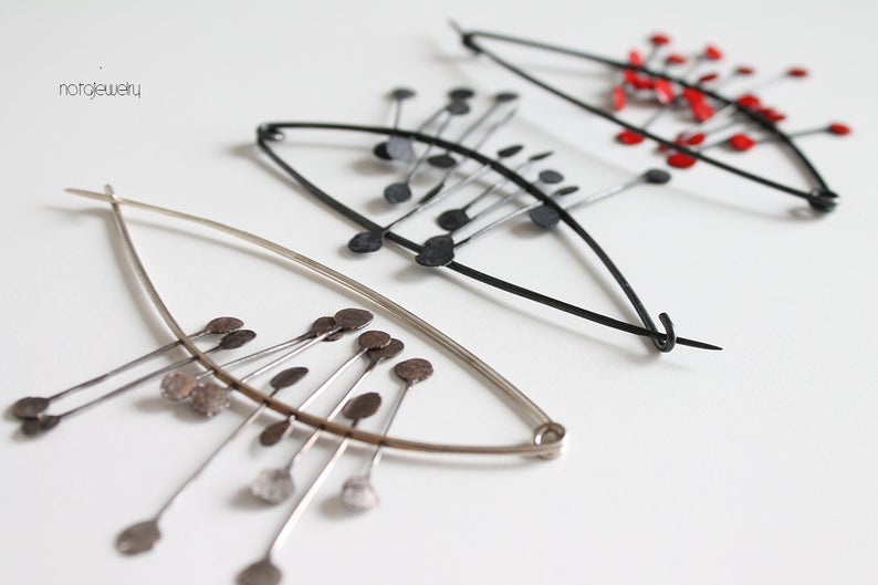 Big Bold Black Silver Pin