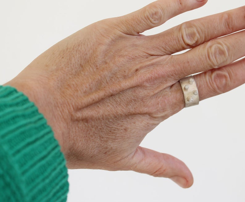 Bold silver spike ring