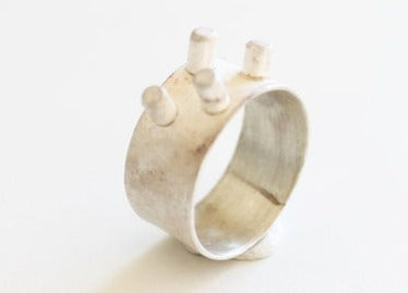 Bold silver spike ring