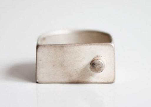 White Silver Modern Unisex Ring