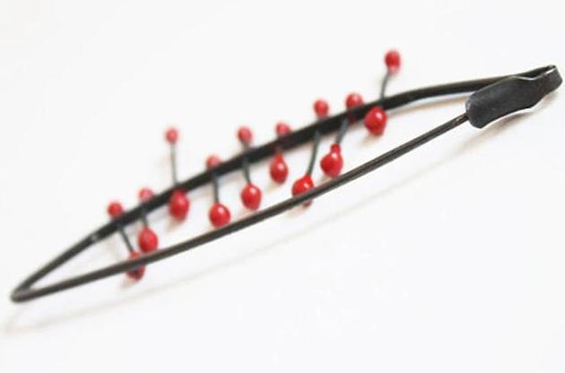 Black Red Modern Silver Pin