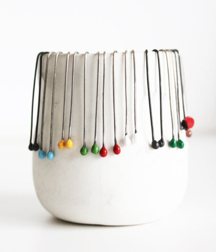 Sweet minimal silver earrings! Choose your colour ❤