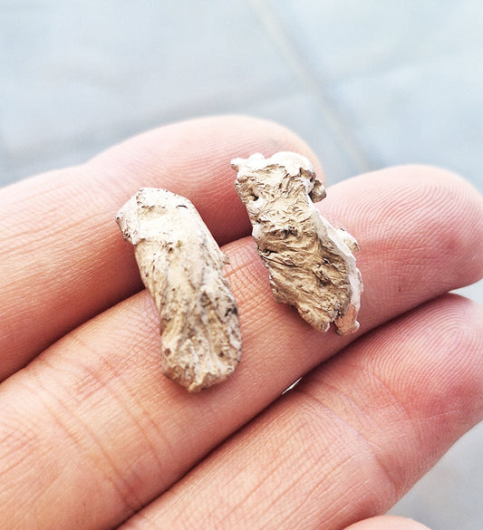 Unique mixed metal textured earrings / SoLo