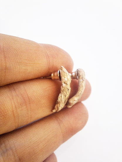 Unique mixed metal textured earrings / Angel's wings