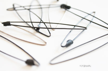 Silver Pins Earrings // raw silver or black silver