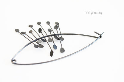 Big Bold Silver Pin / Black or Plain Silver