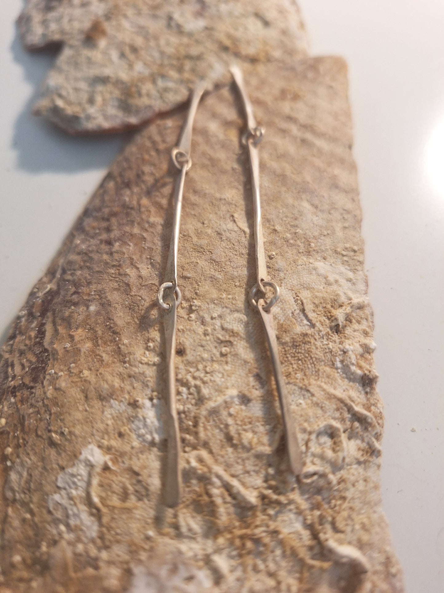 Long elegant white silver earrings / 2 or 1
