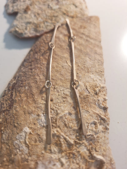 Long elegant white silver earrings / 2 or 1