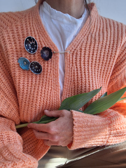 "Kalendarij" / set of 12 unique copper small brooches