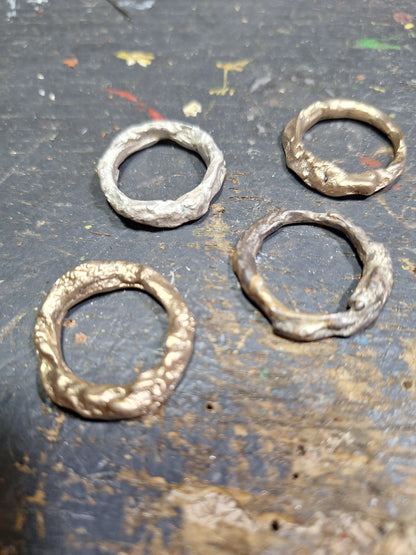 Unique white silver unisex ring