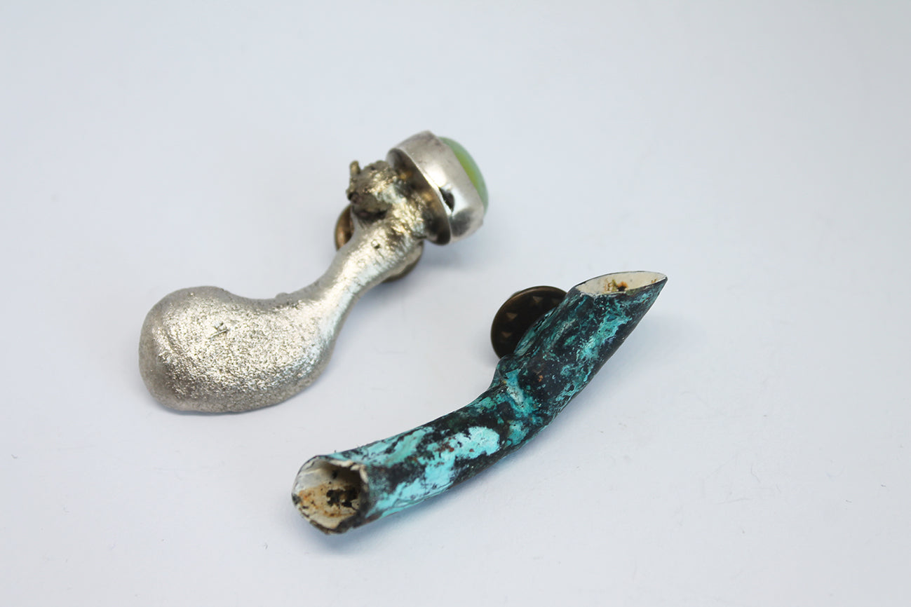 Green Tube small brooch