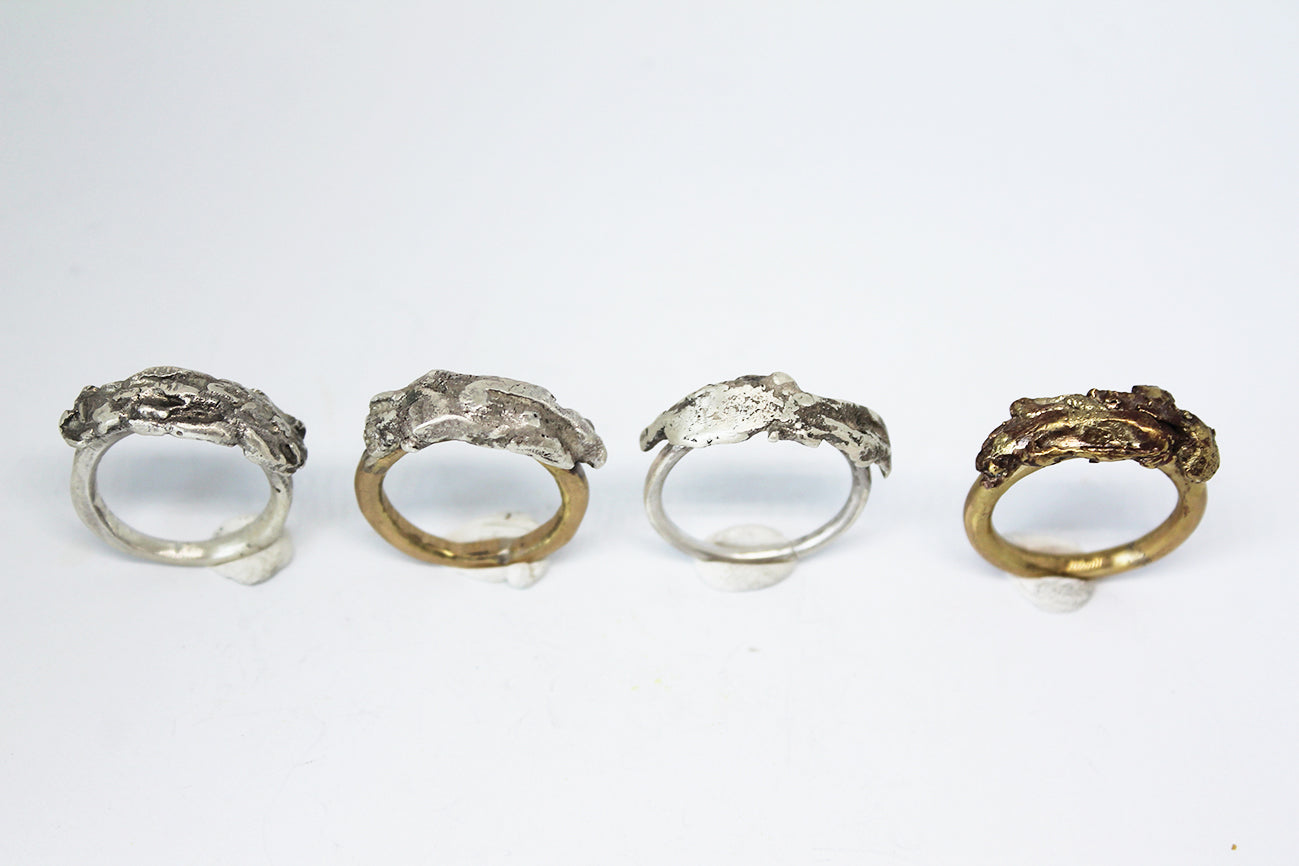 Mixed metal statement ring