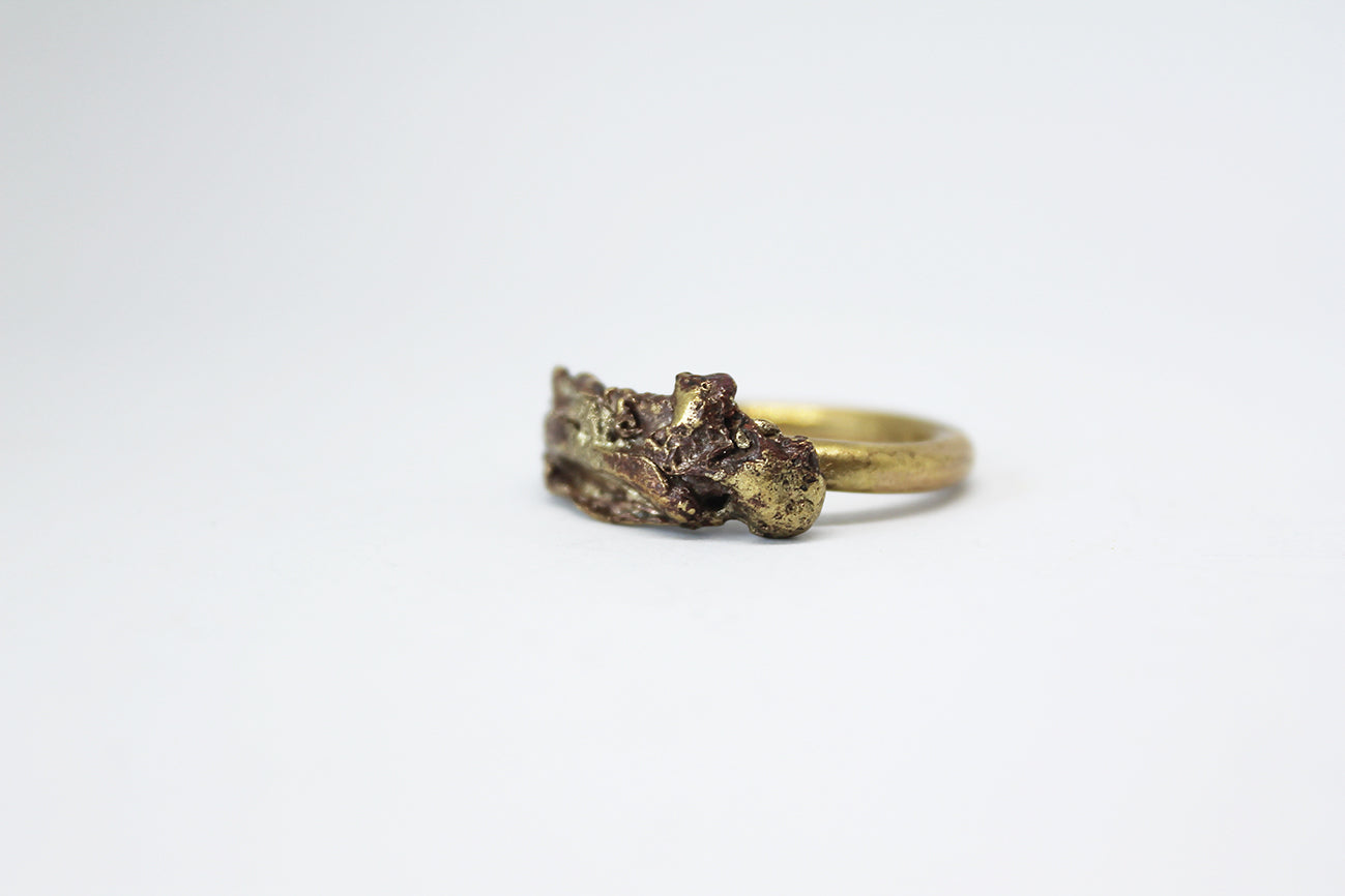 Bold brass statement unisex ring