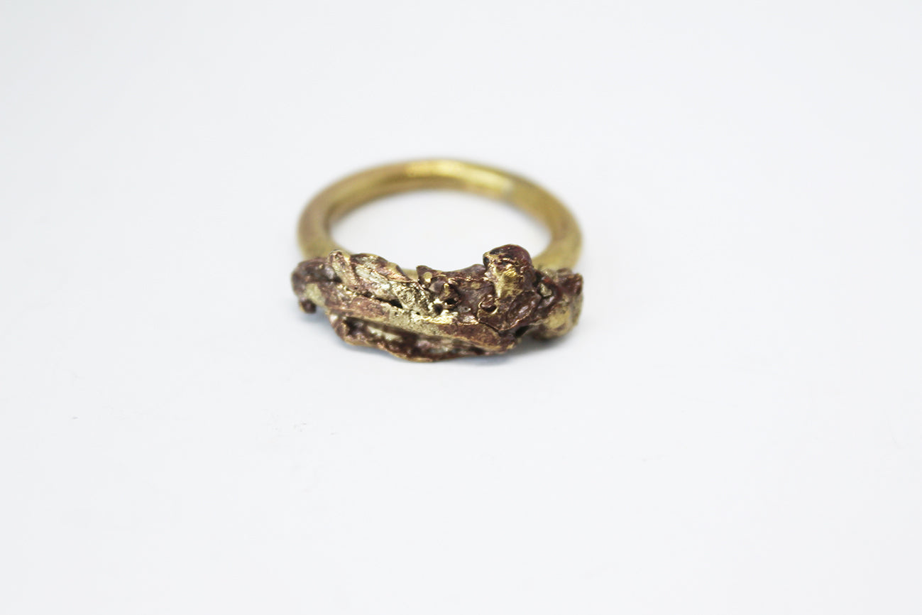 Bold brass statement unisex ring