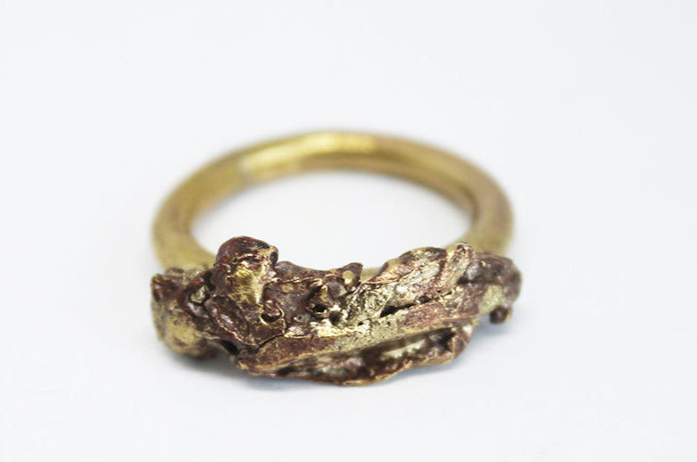 Bold brass statement unisex ring